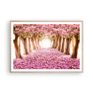 Een poster in een licht eiken lijst - De weg naar het paradijs - 100x70 cm