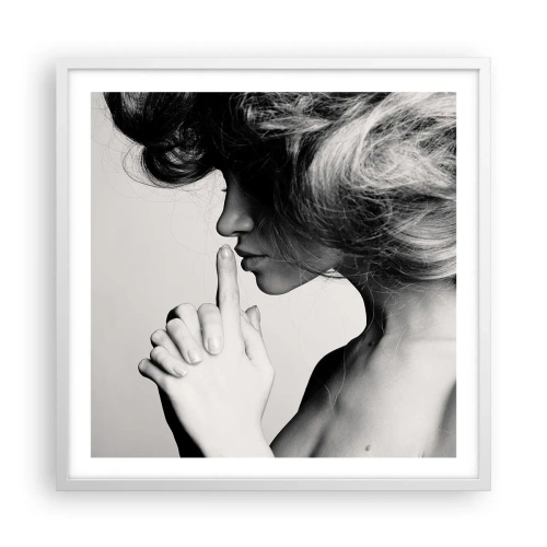 Poster in een witte lijst - Luisteren naar zichzelf - 60x60 cm