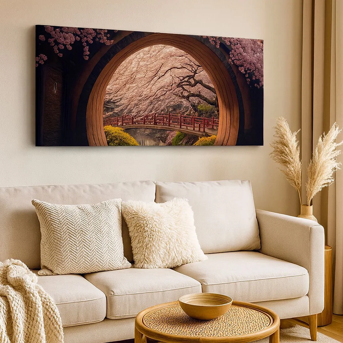 Schilderen op canvas - Japanse lente - 100x40 cm