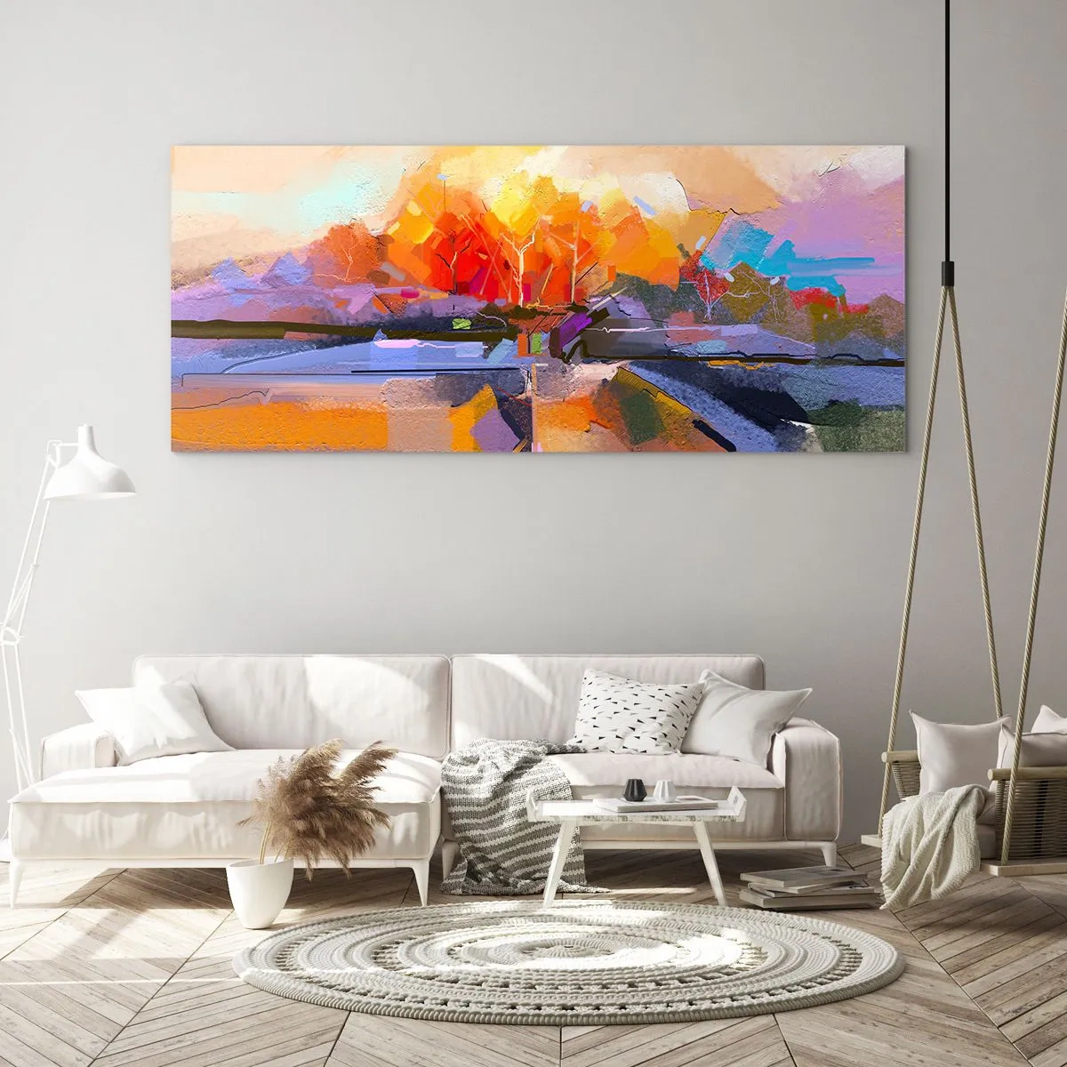 Schilderen op glas - De herfst is geworden - 160x50 cm