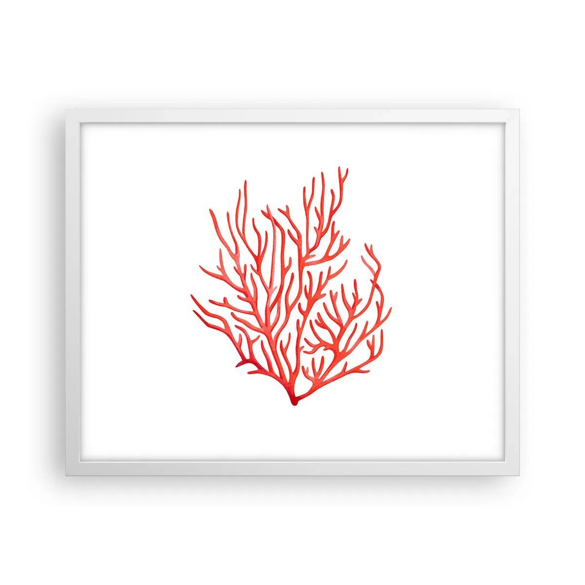 Poster in een witte lijst - Koraal filigraan - 50x40 cm