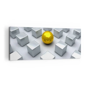 Schilderen op canvas - Waarom ik? Geometrische compositie - 120x50 cm