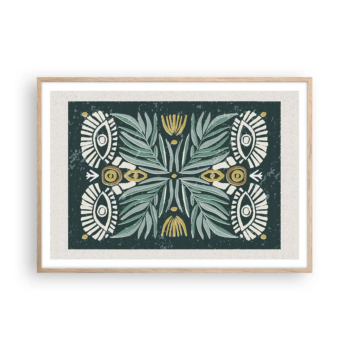 Een poster in een licht eiken lijst - Als een volksuitsnede - 100x70 cm