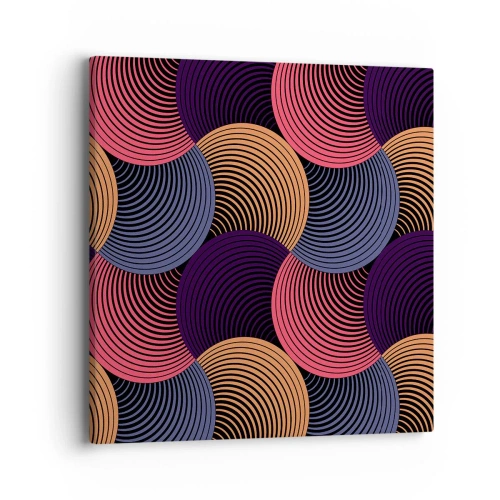 Schilderen op canvas - In een cirkelvormig ritme - 40x40 cm