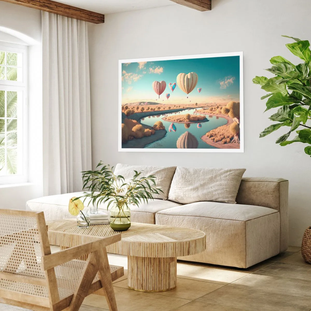 Poster - Liefde laat je vliegen - 100x70 cm