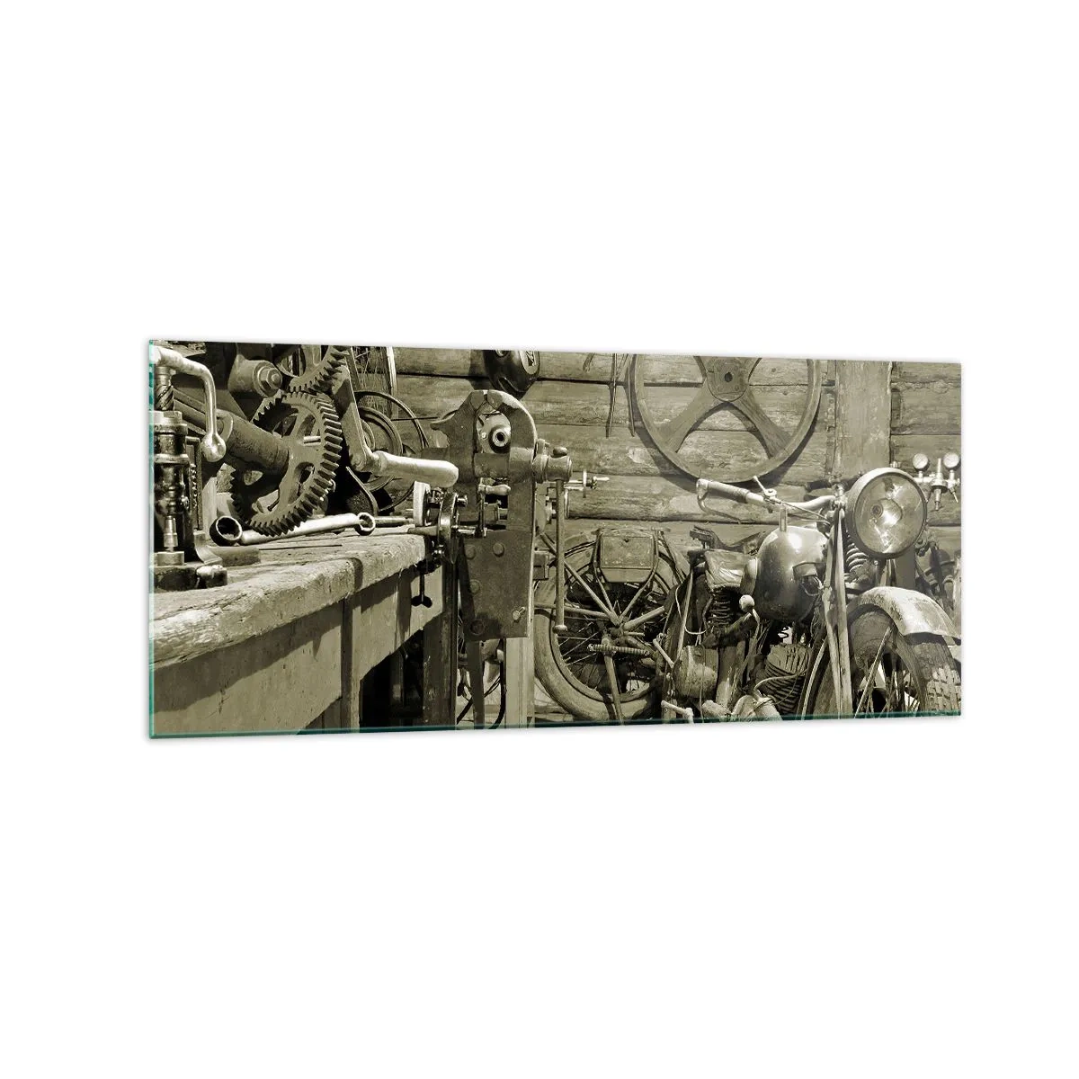 Schilderen op glas - In de schuur van oom Władek - 120x50 cm