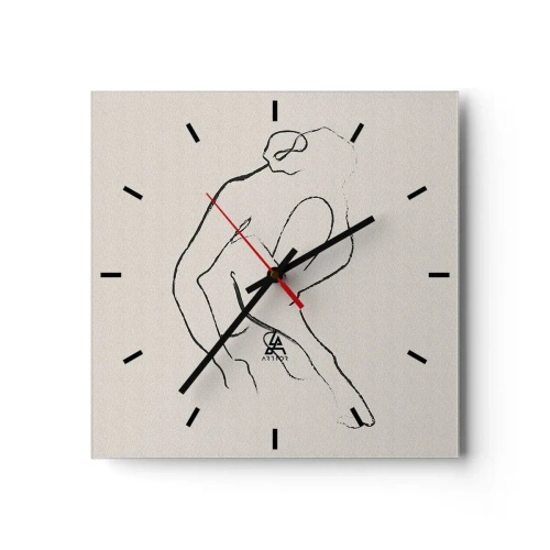 Wandklok - Klok - Intieme schets - 40x40 cm