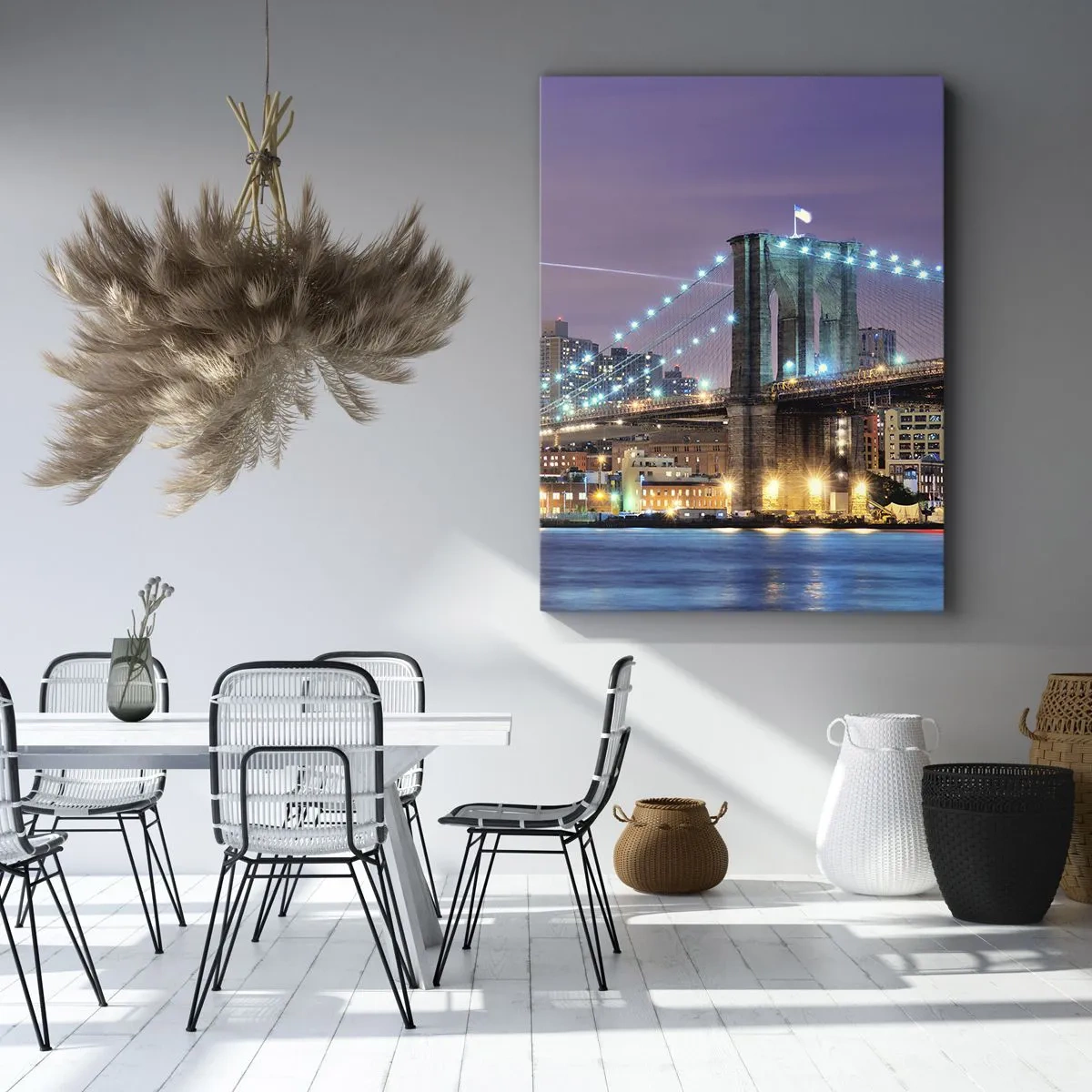 Schilderen op canvas - Al vele jaren de Brooklyn Bridge - 45x80 cm
