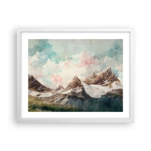 Poster in een witte lijst - Rotsbladen - 50x40 cm