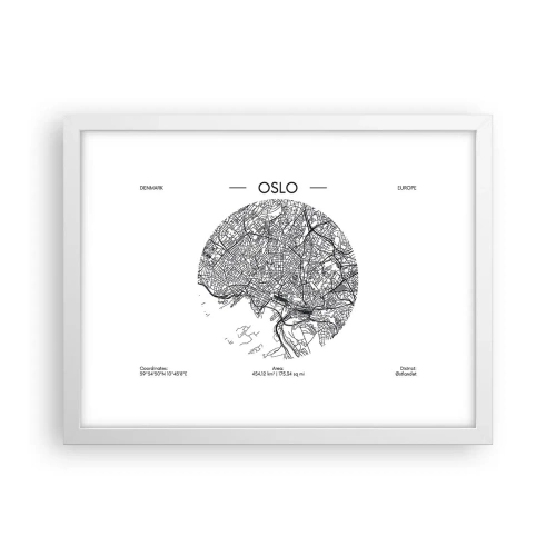 Poster in een witte lijst - Anatomie van Oslo - 40x30 cm