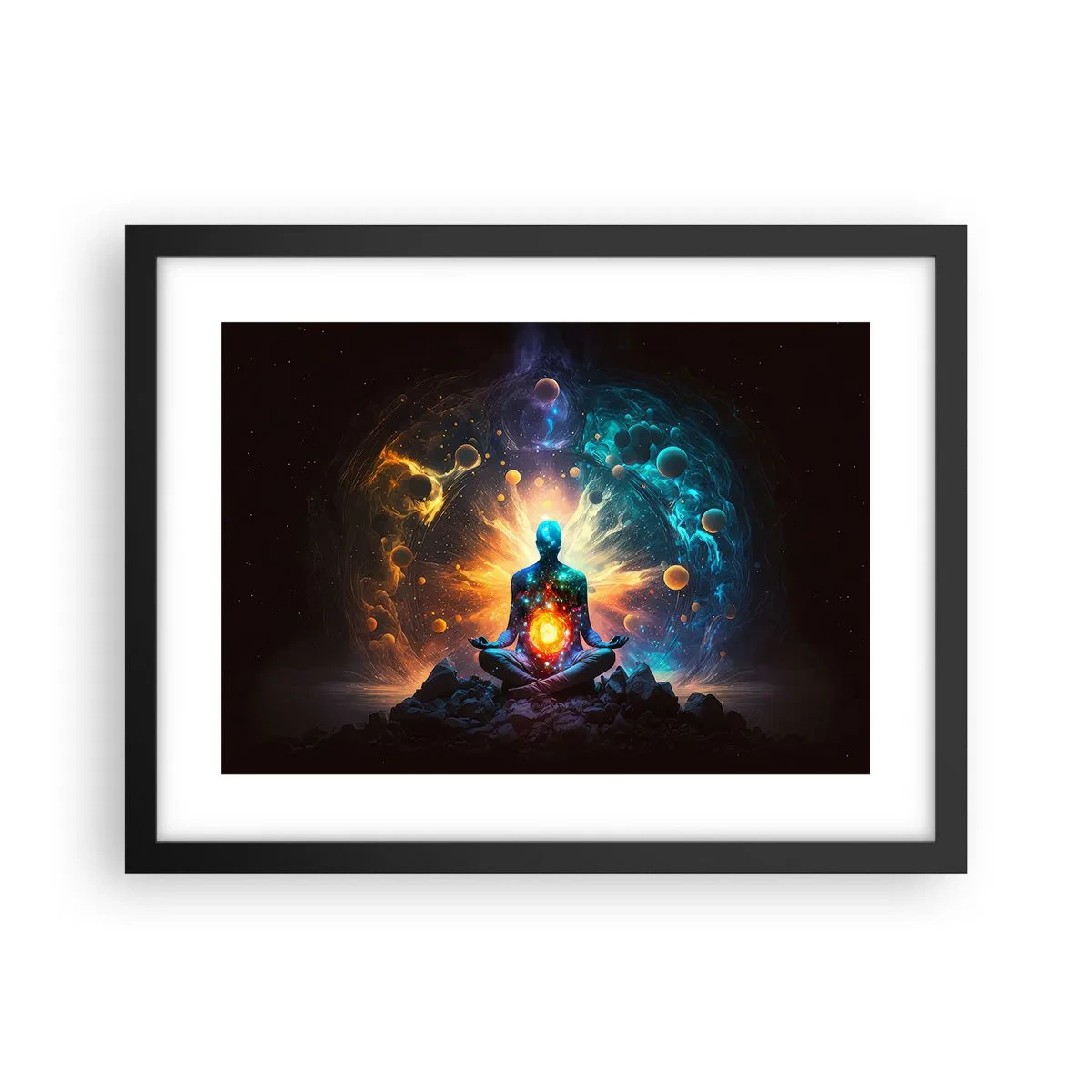 Poster in een zwarte lijst - Kosmische vrede - 40x30 cm