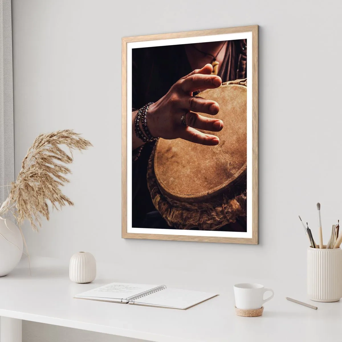 Een poster in een licht eiken lijst - Op het ritme van het hart - 30x40 cm