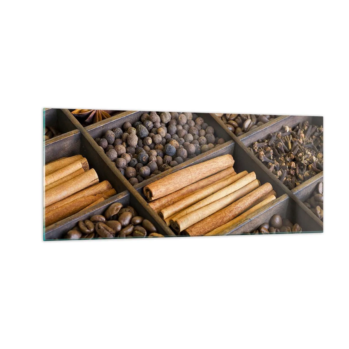 Schilderen op glas - Een schatkist aan aroma's - 100x40 cm
