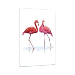 Schilderen op glas - Roze randez-vous - 70x100 cm