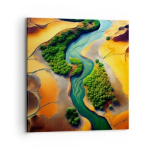 Schilderen op canvas - Levengevende rivier - 70x70 cm