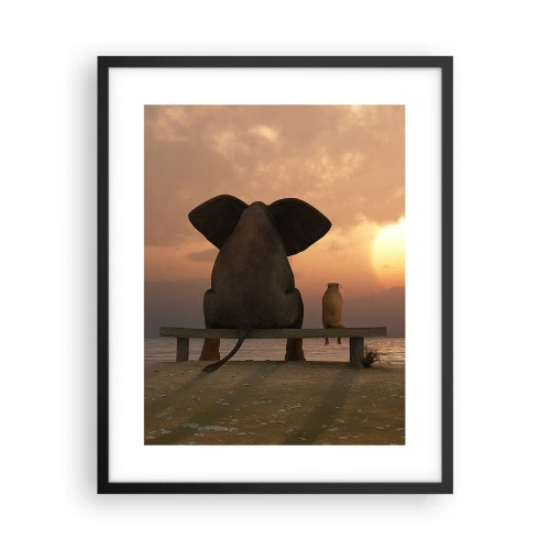 Poster in een zwarte lijst - Het is goed om samen stil te zijn - 40x50 cm