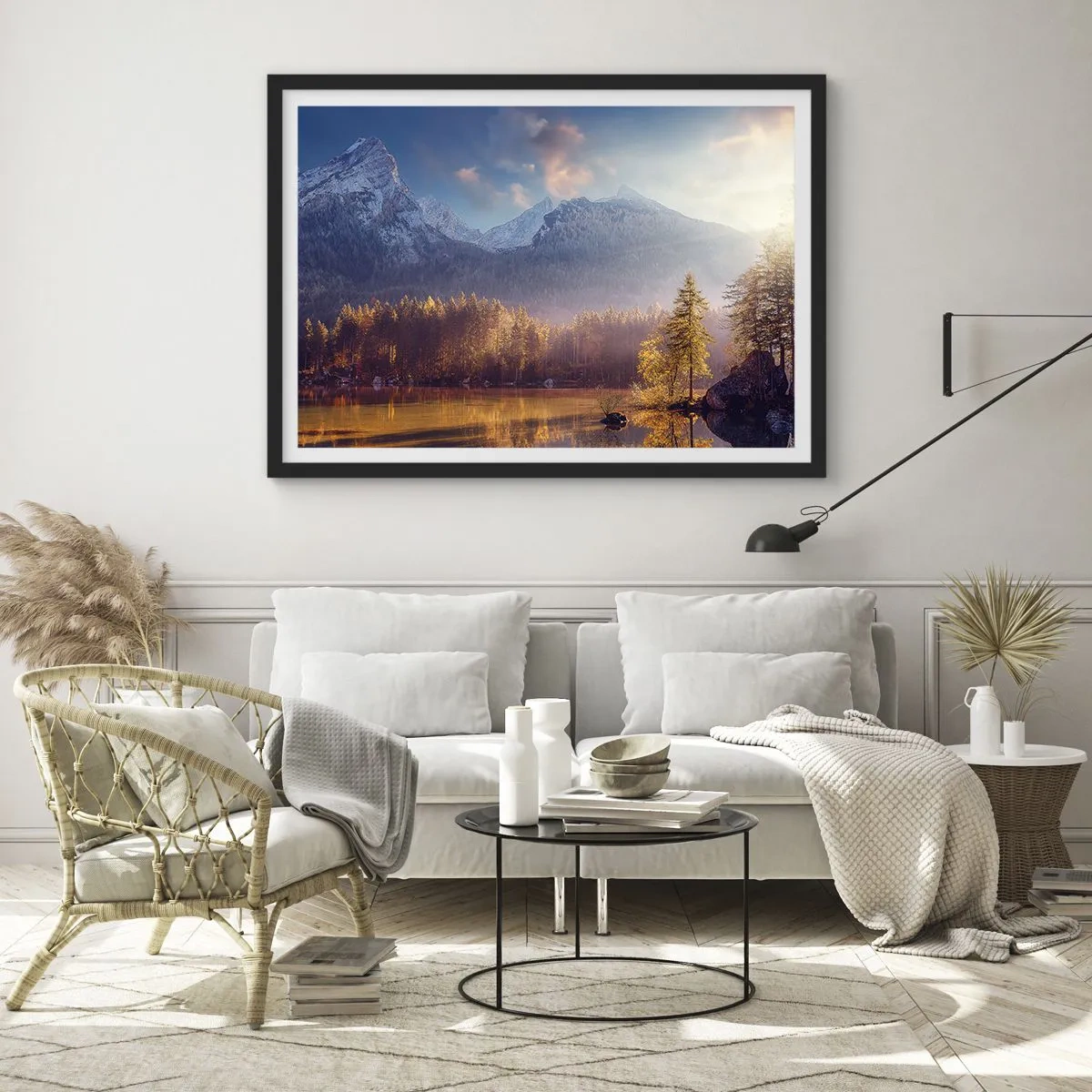 Poster in een zwarte lijst - In bergen en dalen - 70x50 cm