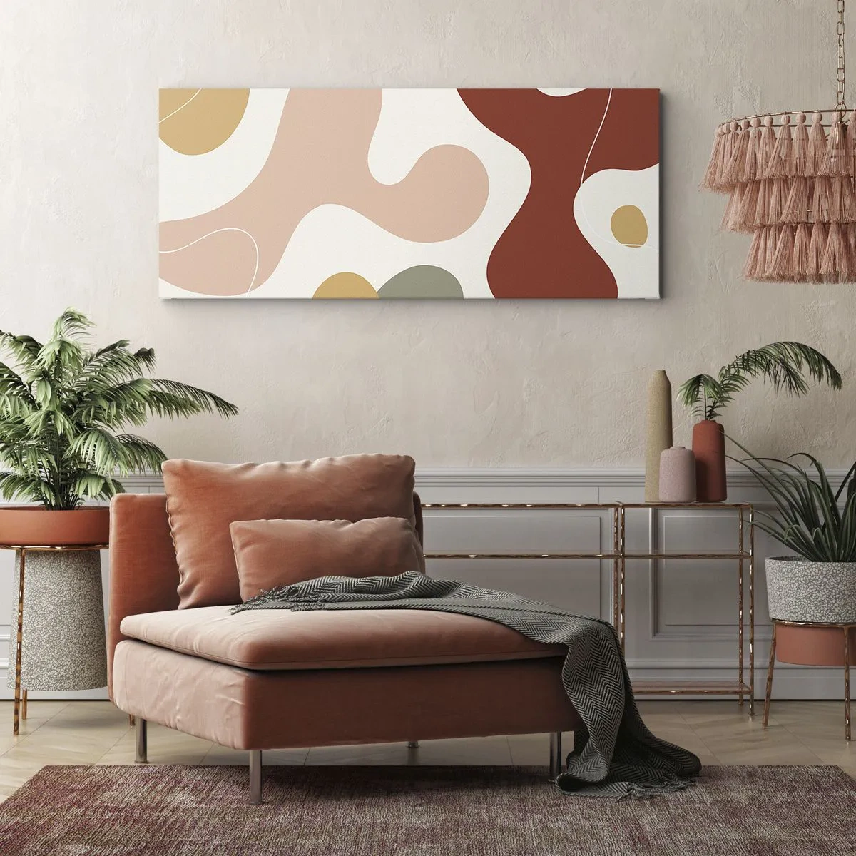 Schilderen op canvas - Kronkels of krullen? - 100x40 cm