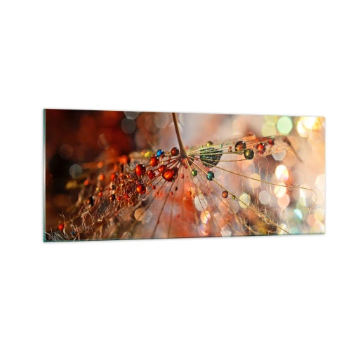 Schilderen op glas - Geregen op een spinnendraad - 100x40 cm