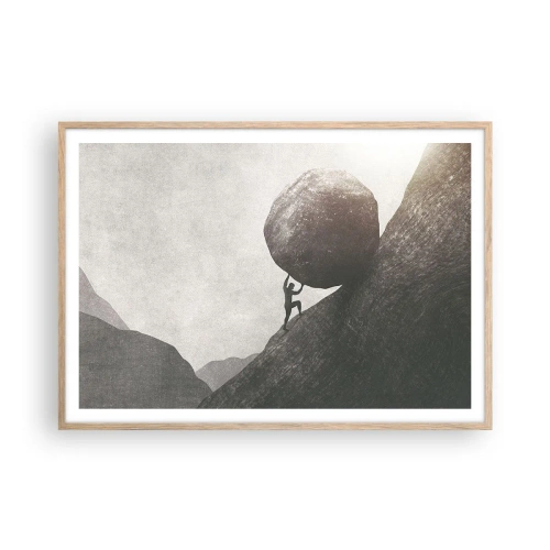 Een poster in een licht eiken lijst - Ik geloof tegen alle hoop in - 100x70 cm