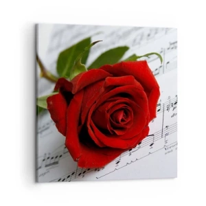 Schilderen op canvas - Muziek van gevoelens in scharlaken - 50x50 cm