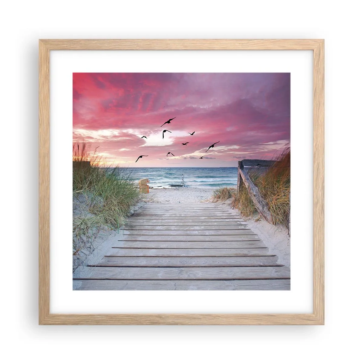 Een poster in een licht eiken lijst - Baltische indruk - 40x40 cm