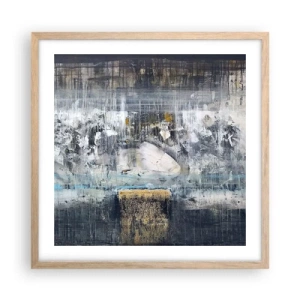 Een poster in een licht eiken lijst - Als op ijs, als zo moeizaam - 50x50 cm