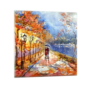 Schilderen op glas - Samen tot de grens van de tijd - 70x70 cm