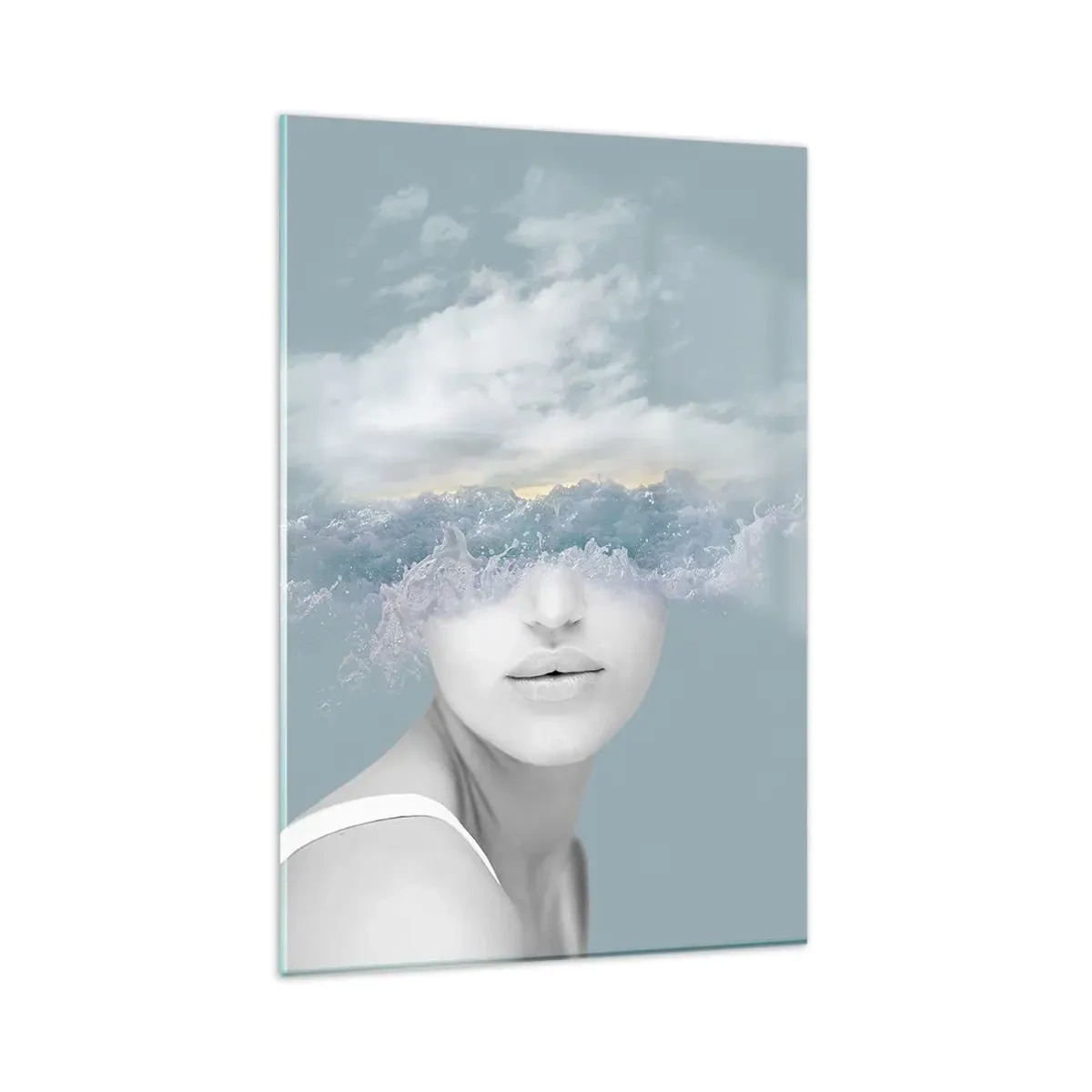 Schilderen op glas - Met hoofd in de wolken - 80x120 cm