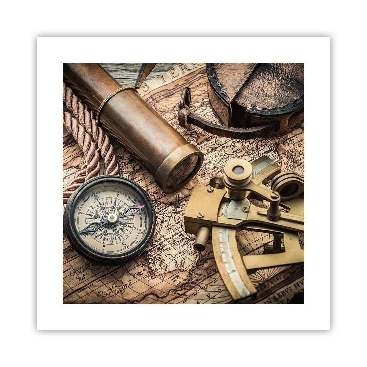 Poster - Zet koers - 40x40 cm