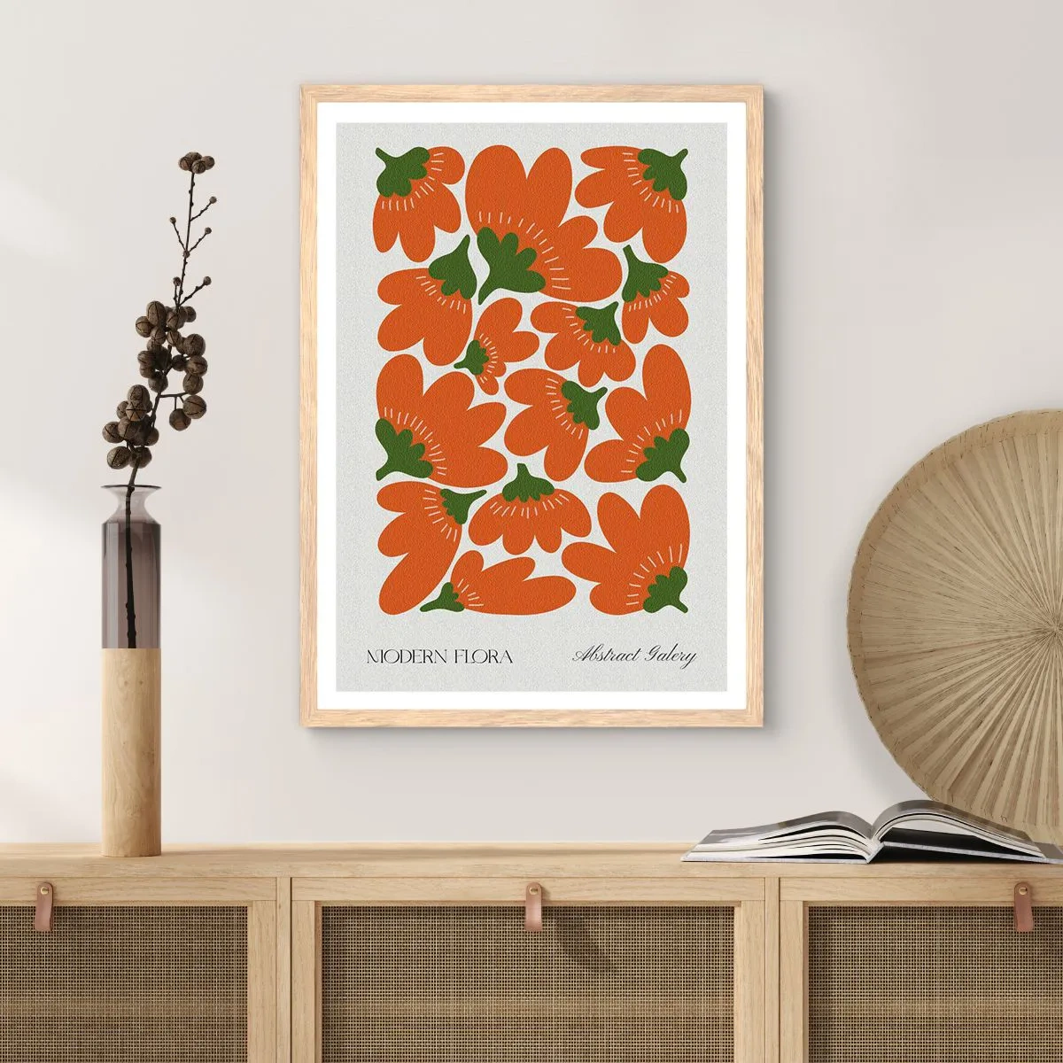 Een poster in een licht eiken lijst - Uit het leven van bloemen - 30x40 cm