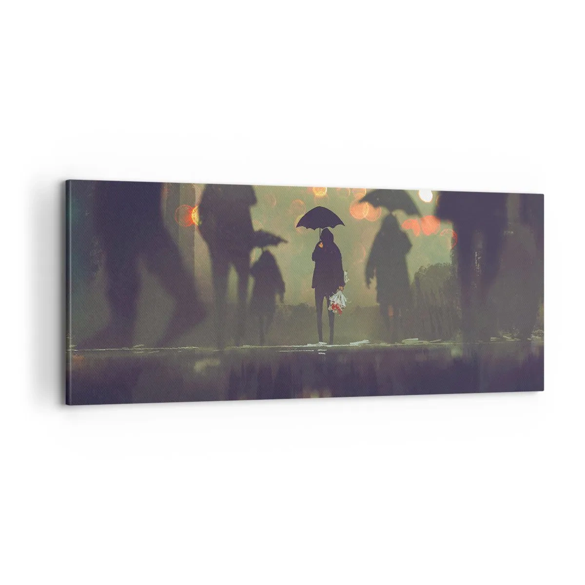 Schilderen op canvas - Vanuit het perspectief van een regendruppel - 100x40 cm