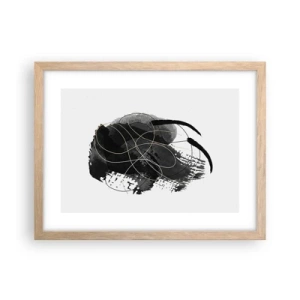 Een poster in een licht eiken lijst - Gemaakt uit zwart - 40x30 cm