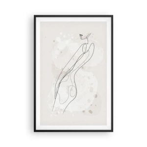 Poster in een zwarte lijst - De blik dwaalt af - 61x91 cm