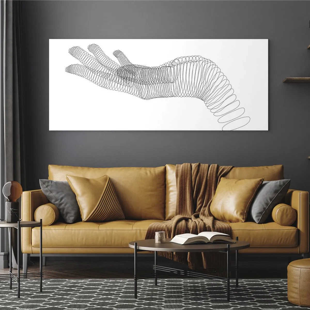 Schilderen op glas - Veerkrachtige hand - 90x30 cm