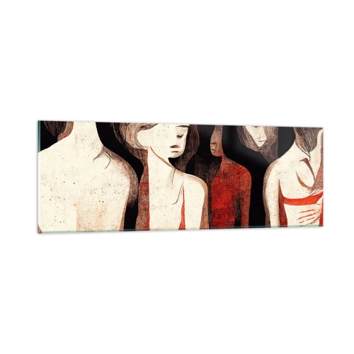Schilderen op glas - Madonna's van duisternis - 90x30 cm