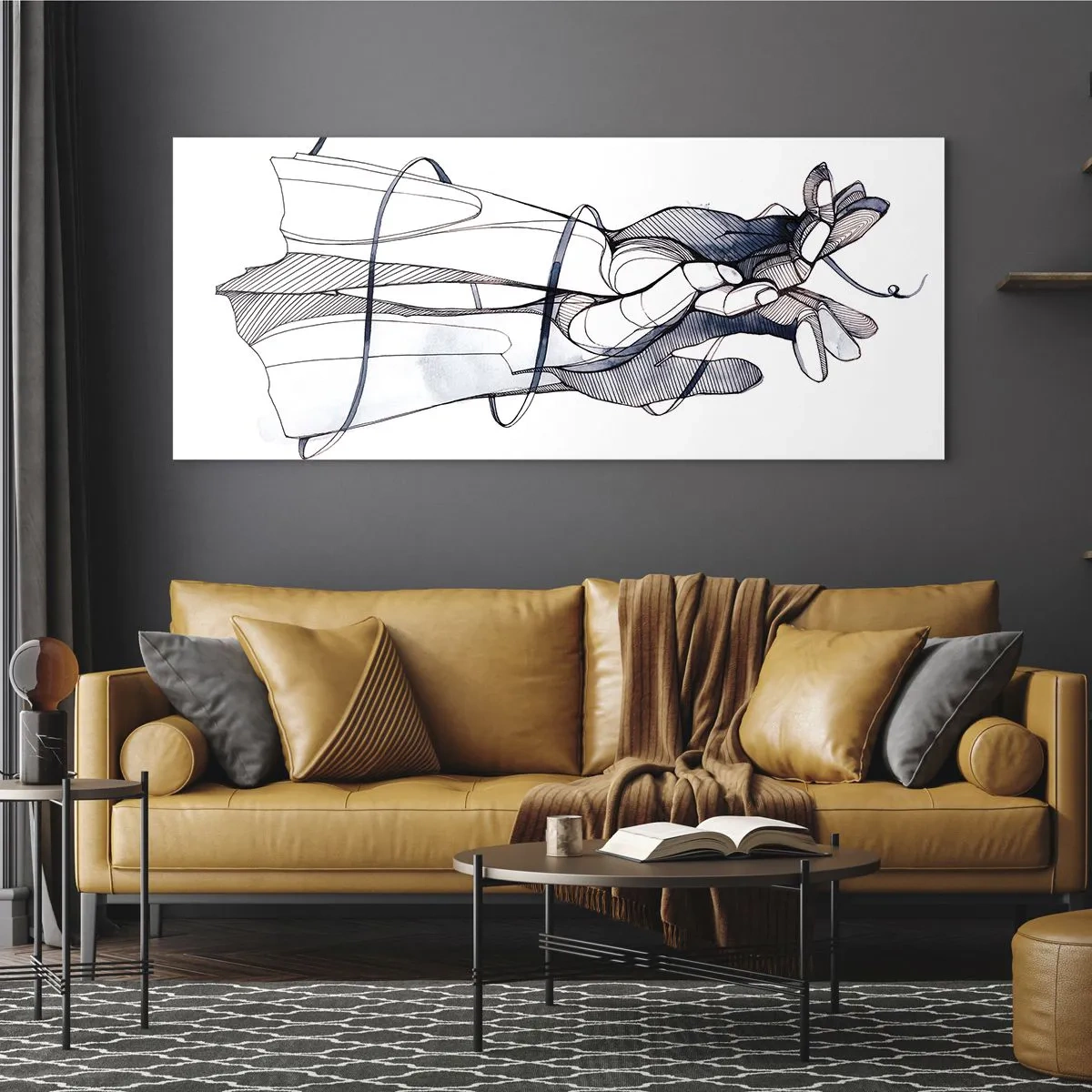 Schilderen op glas - Touch-studie - 160x50 cm