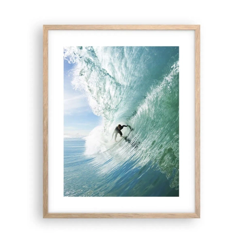 Een poster in een licht eiken lijst - Altijd op de golf - 40x50 cm