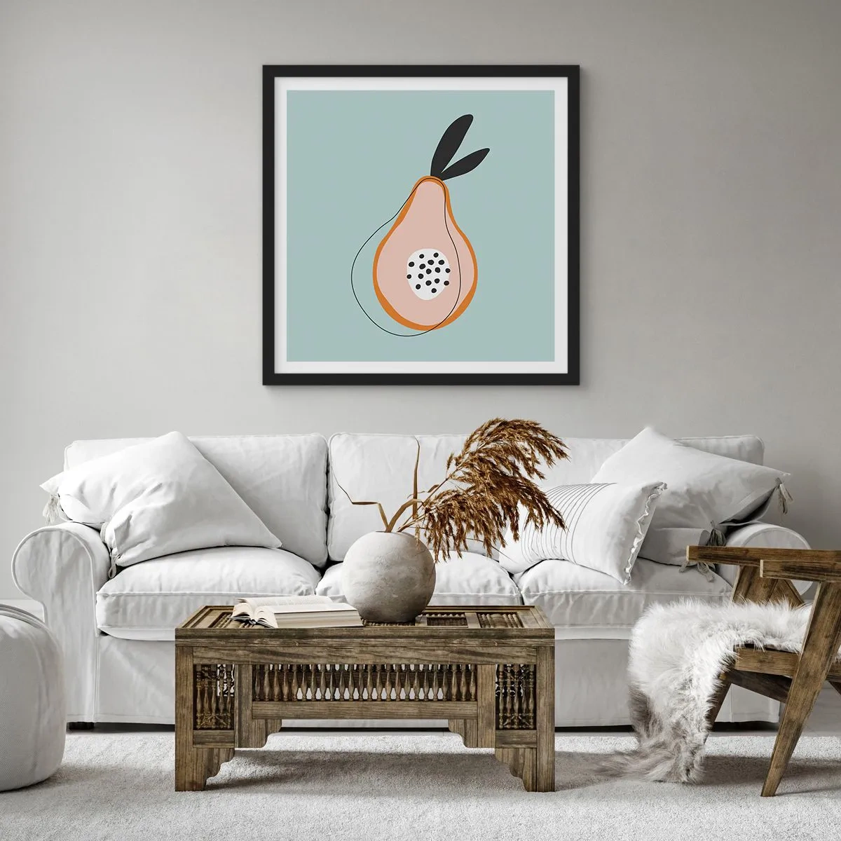 Poster in een zwarte lijst - Doordringen in de aard van de dingen - 30x30 cm