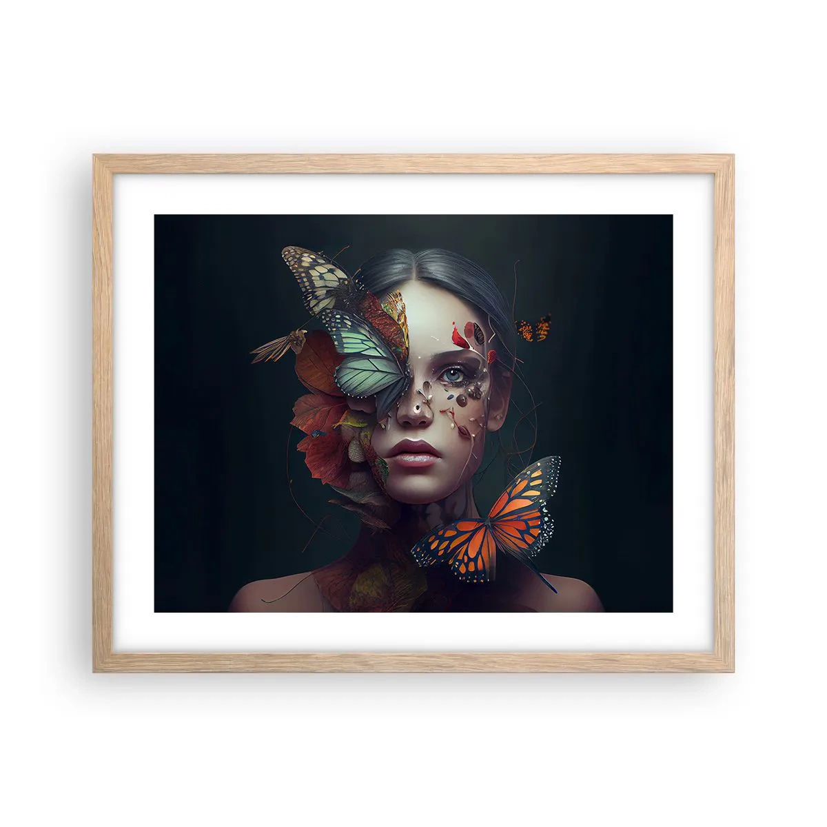 Een poster in een licht eiken lijst - Een prachtige metamorfose - 50x40 cm