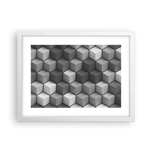 Poster in een witte lijst - Kubistische puzzel - 40x30 cm