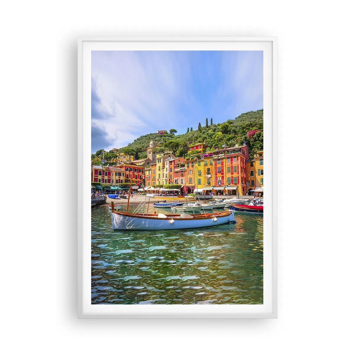 Poster in een witte lijst - Italiaanse ochtend - 70x100 cm