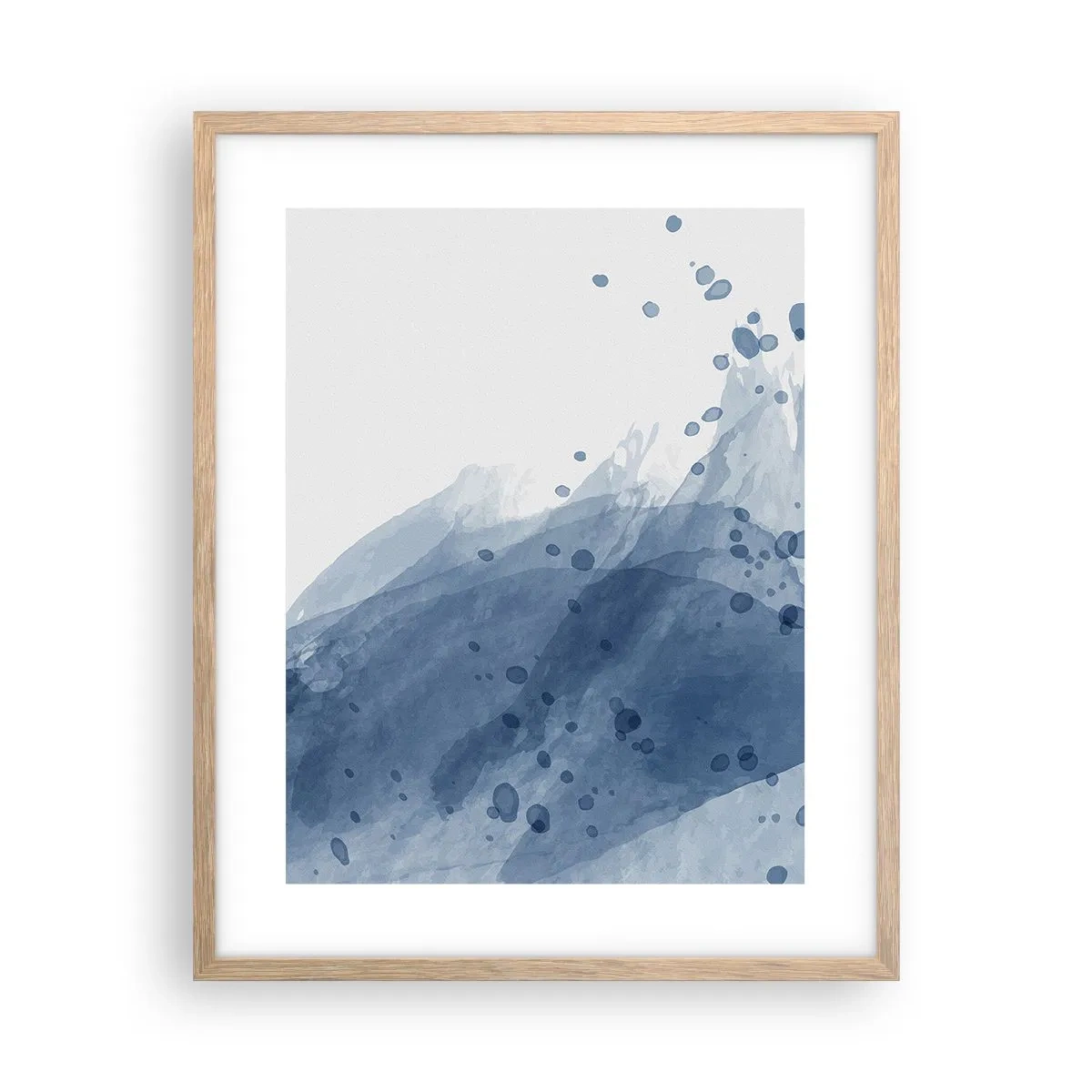 Een poster in een licht eiken lijst - Blauwe tule - 40x50 cm