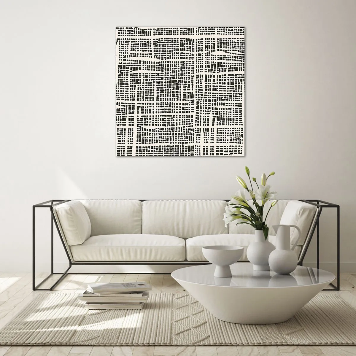 Schilderen op glas - Geweven compositie - 70x70 cm