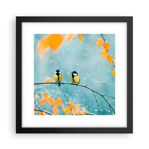 Poster in een zwarte lijst - Vogelroddel - 30x30 cm