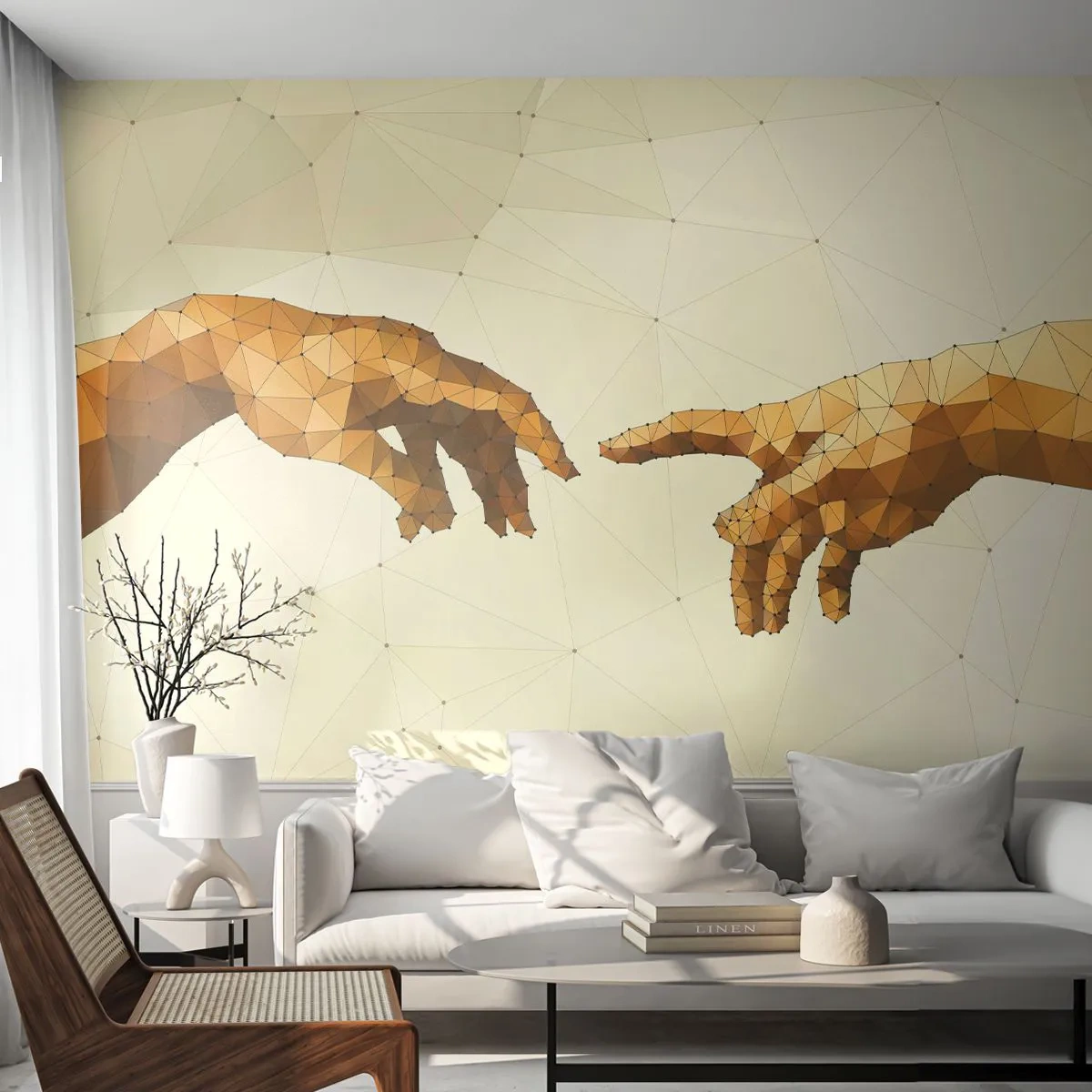 Zelfklevend Fotobehang Deluxe Sticker - Goddelijke geometrie - Moderne kunst, Handen, Deel - 250x175 cm