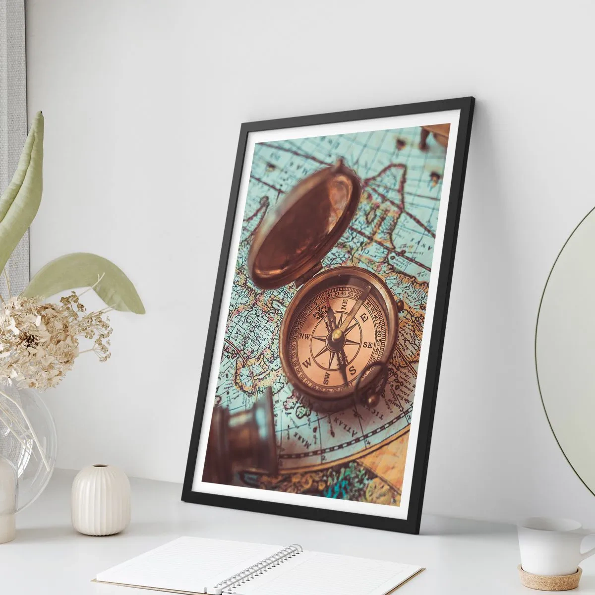 Poster in een zwarte lijst - Voor de avonturier - 40x50 cm