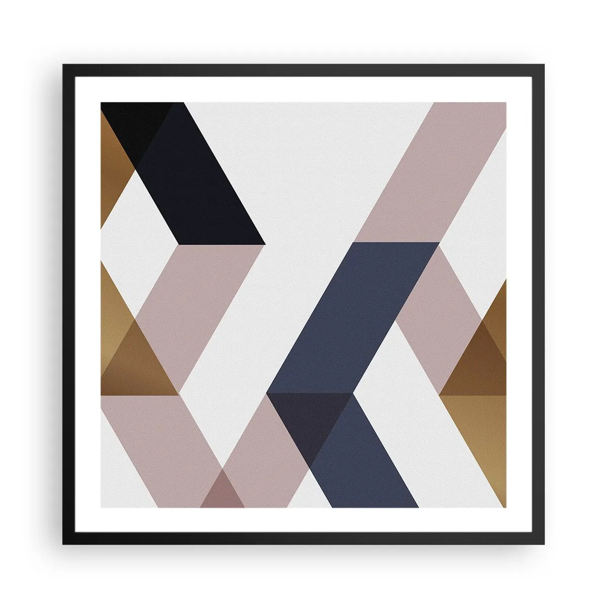 Poster in een zwarte lijst - Vlakken en hoeken - 60x60 cm