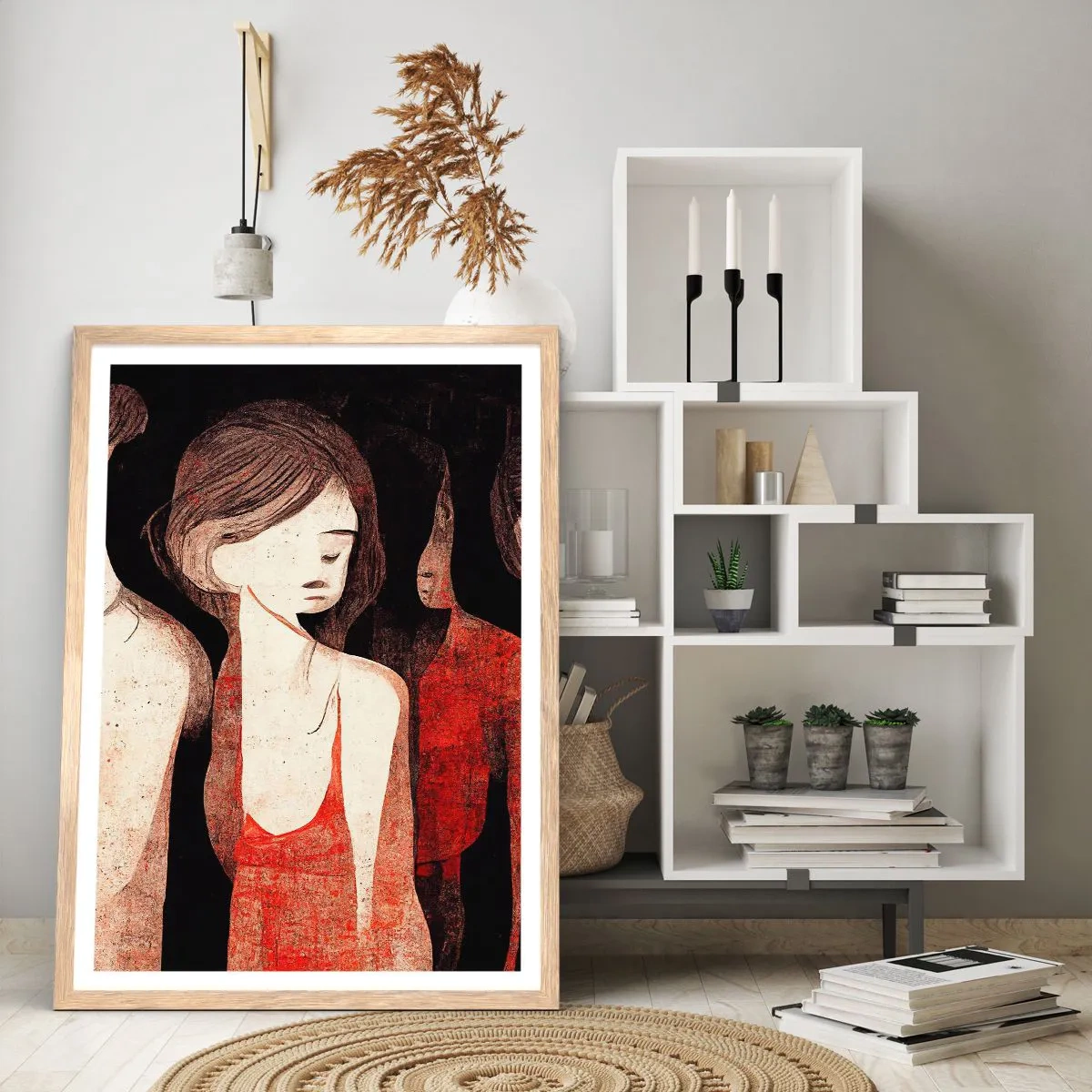 Een poster in een licht eiken lijst - Madonna's van duisternis - 70x100 cm