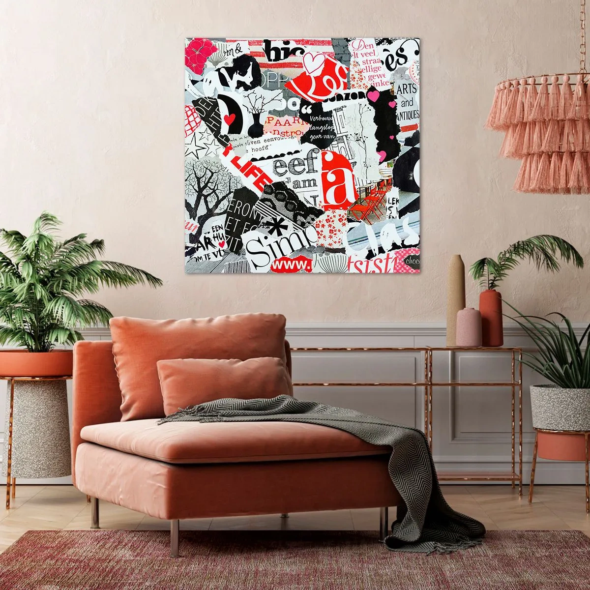 Schilderen op canvas - Hipster-collage - 40x40 cm